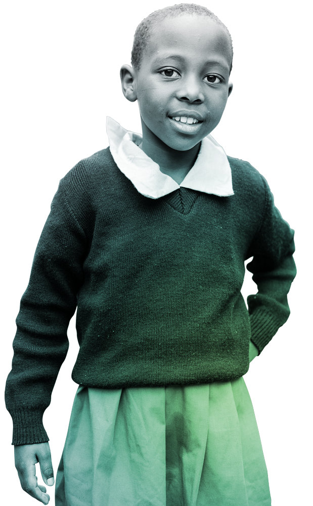 Young Kenyan girl wearing school uniform